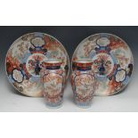 A pair of late 19th century Japanese Imari chargers,
