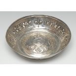 A 19th century French silver circular wine taster,