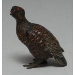 An Austrian cold-painted bronze, of a grouse, 6.