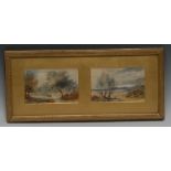 English School (early 19th century) A pair mounted as one, Picturesque Landscapes watercolours,