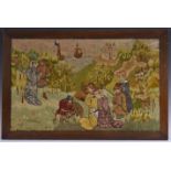 A Victorian Medieval Revival needlework picture,