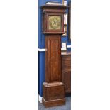 A George II Staffordshire oak longcase clock, square brass dial 11in (27.