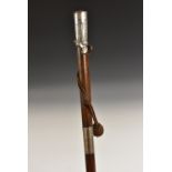 An early 18th century silver-mounted hardwood gentleman's walking stick, domed pommel,