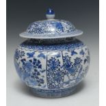 A Chinese porcelain ovoid ginger jar and cover,