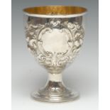 A large George IV silver pedestal goblet,