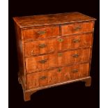 A George I/II walnut chest,