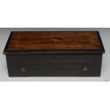 A 19th century Swiss rosewood musical box, the 20.