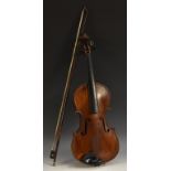 A violin, the two-piece back 36cm long excluding button,