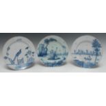 An 18th century Delft circular plate,