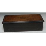 A 19th century Swiss rosewood and marquetry rectangular music box,