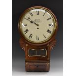 A 19th century mahogany wall clock, the 31cm white dial with Roman numerals, inscribed Herbert,