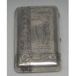 A large Russian silver rounded rectangular cigar case,