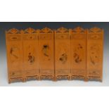 A Chinese bamboo six-section scholar's table screen,