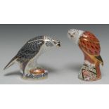 A Royal Crown Derby paperweight, Osprey, gold stopper, 15cm high, printed mark, boxed; another,
