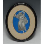 An early 19th century English Neoclassical porcelain oval plaque,
