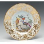 A Derby circular dessert plate, painted by Richard Dodson,