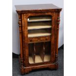 A Victorian walnut and marquetry music room cabinet,