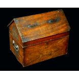 A 19th century mahogany novelty money or ballot box, as a house,