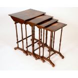 A set of late 19th century vernis martin quartetto tables,