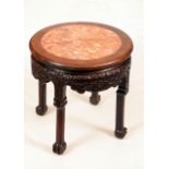 A Chinese padouk wood jardiniere stand,