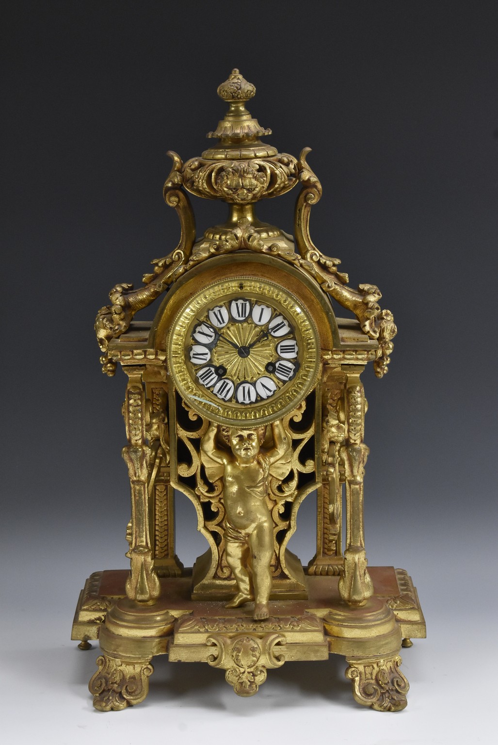 A 19th century French gilt-metal mantel clock,