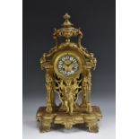 A 19th century French gilt-metal mantel clock,