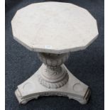 A 19th century Carrara marble Country House orangery centre table, dodecagonal top,