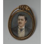 English School, 19th century, a portrait miniature, of a gentleman, head and shoulders, 4cm x 3.