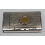 A George V silver rounded rectangular combination snuff box and vesta case,