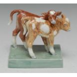 A Royal Worcester animal group, modelled by Doris Linder, Calves,