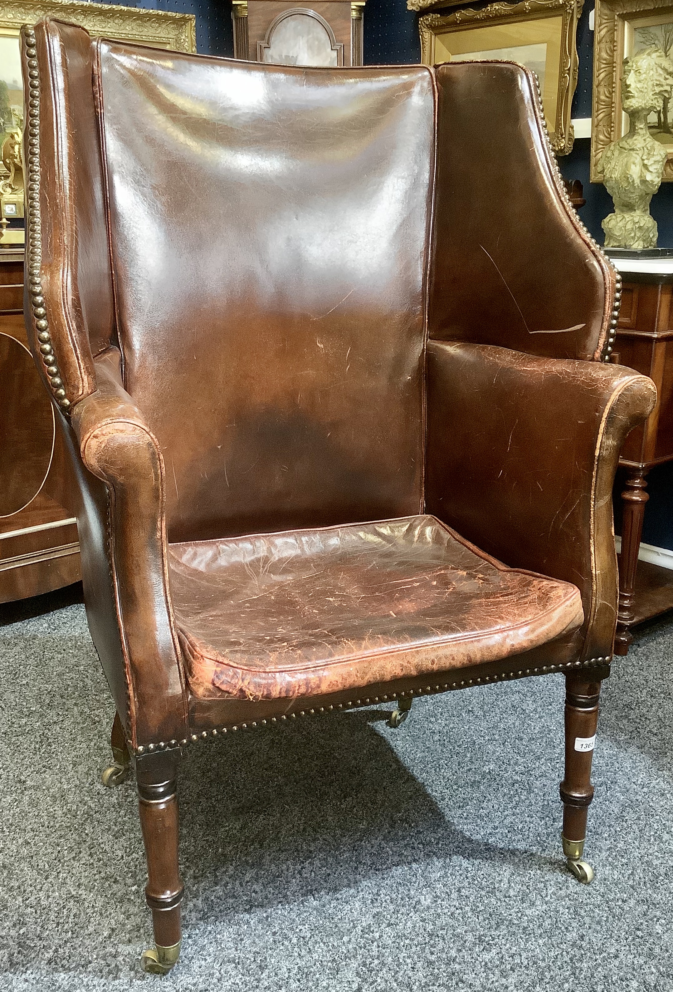 A 19th century mahogany porter's chair,
