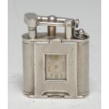 Dunhill - a 1920's Unique Range Sterling Silver Combined Pocket Lighter/Watch.