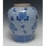 A Chinese porcelain ovoid ginger jar,