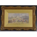 F Tayler PRWS (19th Century) The Hunt, A Meet in the Grounds of Mentmore signed with monogram,