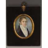 English School (19th century), a portrait miniature, of a gentleman, half length,