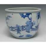A Chinese porcelain table-top scholar's jardiniere,