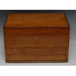 A substantial George III satinwood and rosewood crossbanded rectangular lady's dressing box,