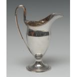 A George III Old Sheffield plate helmet shaped cream jug,