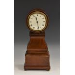 An Edwardian novelty mahogany timepiece, as a miniature Scottish drumhead longcase clock,