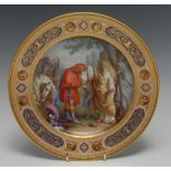 A Vienna circular cabinet plate, finely-painted with a biblical named-view of Saul,