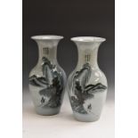 A pair of Chinese ovoid vases,
