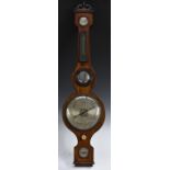 A George III inlaid wheel barometer, c.