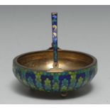 An Imperial Russian silver-gilt and cloisonné enamel circular basket,