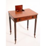 A George IV mahogany chamber writing table, in the manner of Gillow,