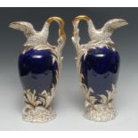 A pair of early 19th century English porcelain ewers, possibly H. & R.