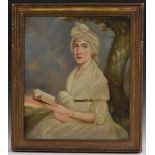 English School (early 19th century) Portrait of a Lady with a Book oil on canvas,