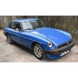 A vintage 1970s MG BGT Coupe motorcar, 3538 factory fitted V8 Petrol engine,