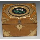 A Victorian Neo-Gothic Derbyshire Ashford Black Marble and gilt-metal mounted birch stationery box,