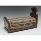 Miniature Furniture - a 19th century French Provincial walnut bed, of joined construction,