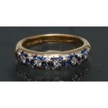 A sapphire and diamond eternity ring,